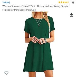 YMING Short Sleeve Green Dress